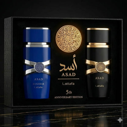 🦁 Pack ASAD 5º Aniversario – Asad 100ml + Asad Zanzibar 100ml | Lattafa Perfumes