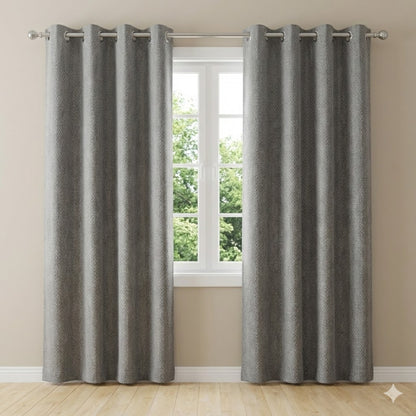 Cortinas de Terciopelo de Alta Calidad  MODELO CUADRITOS – COLOR GRIS