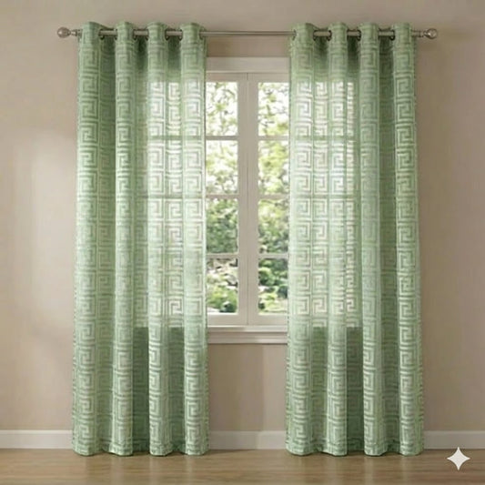 CORTINA MODELO VERSACE TRANSLÚCIDO 140 X 260 CM - COLOR VERDE