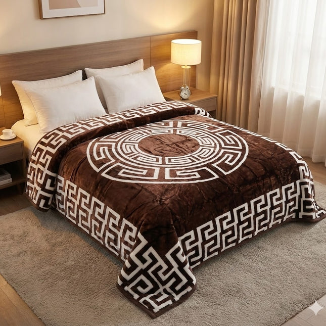 Manta Súper Suave 2-Ply ALZALUX 220×240 cm – 3,5 kg (4 colores) - COFFEE