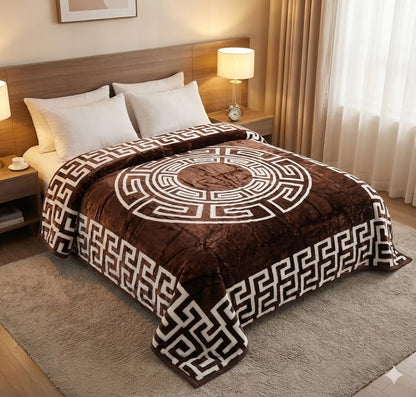 Cobertor ALZALUX de 2 camadas super macio 220×240 cm – 3,5 kg (4 cores) - CAFÉ