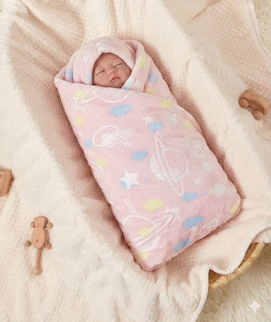 🍼🌸 Manta Suave para Bebé – Dulce Universo Rosa