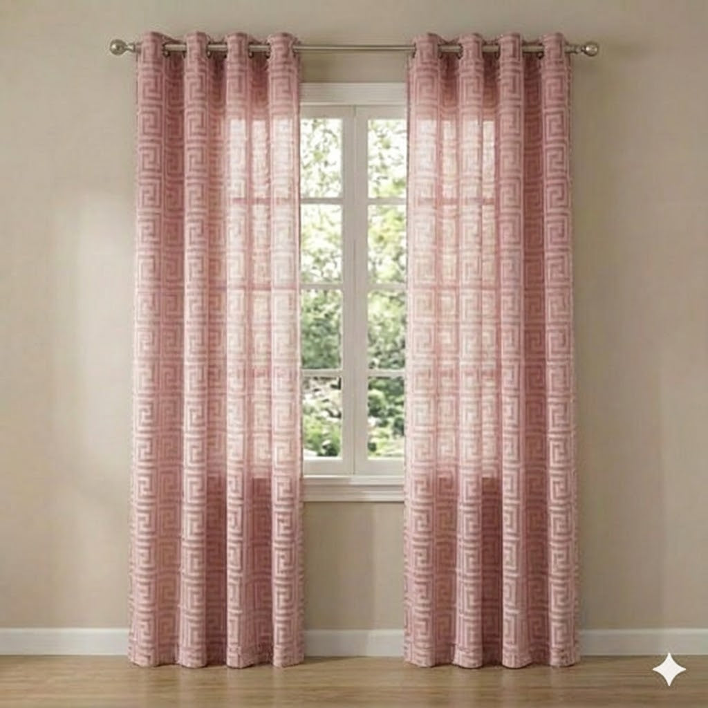 CORTINA MODELO VERSACE TRANSLÚCIDO 140 X 260 CM - COLOR ROSA