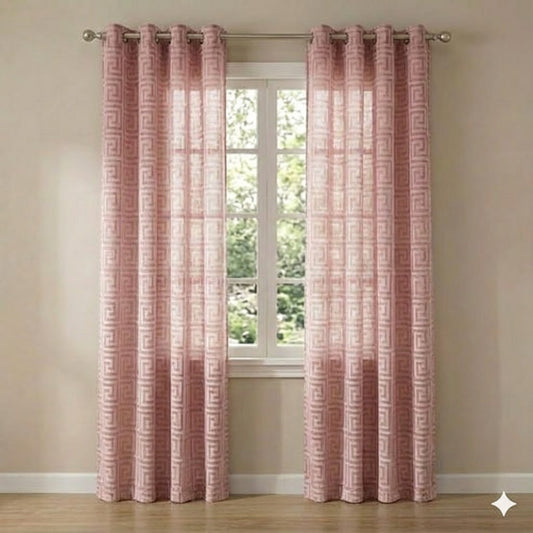 CORTINA MODELO VERSACE TRANSLÚCIDO 140 X 260 CM - COLOR ROSA