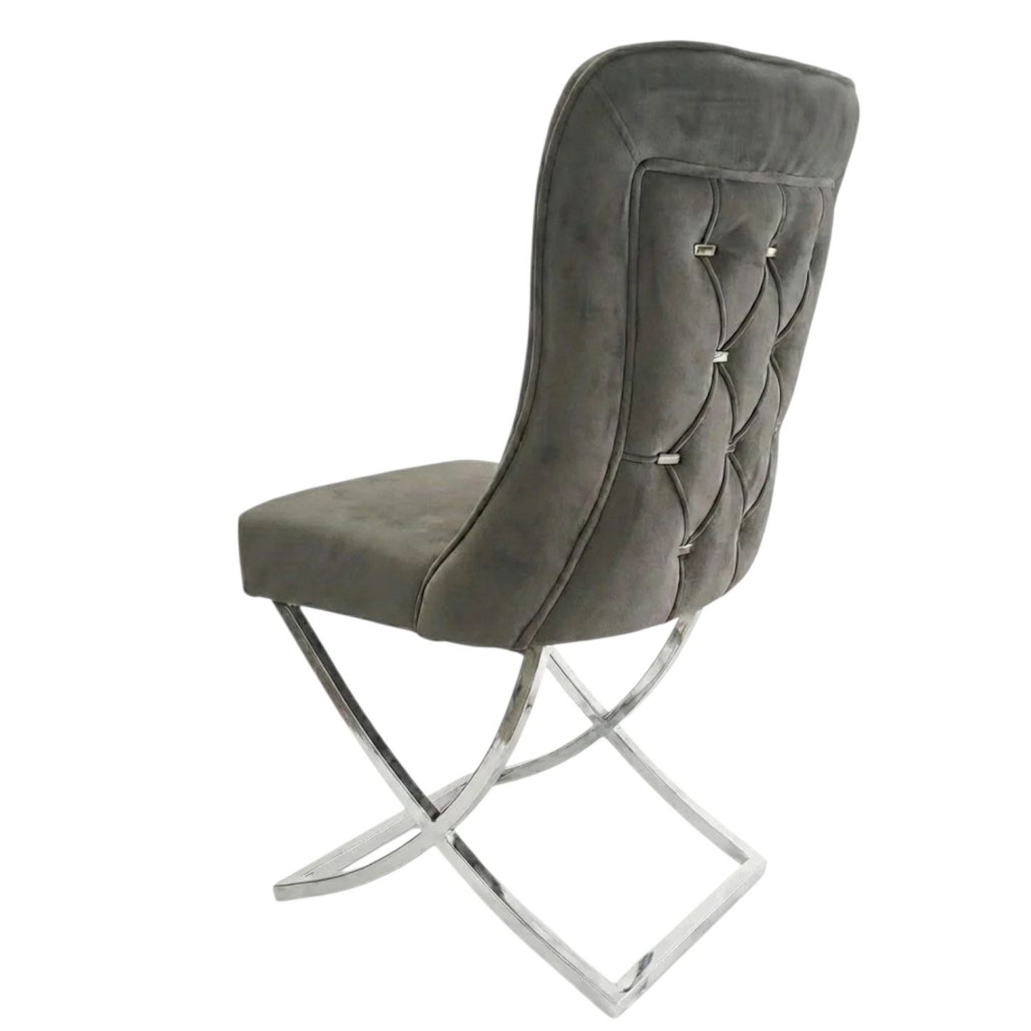 🩶✨ Clower 05 Chair in LIGHT GREY (Pearl / Soft Smoke) with Chrome Base ✨🪞