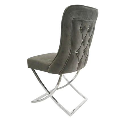 🩶✨ Clower 05 Chair in LIGHT GREY (Pearl / Soft Smoke) with Chrome Base ✨🪞