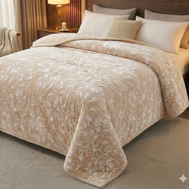 🛏️✨ Manta Súper Suave de Lujo HOME Deluxe 220x240 cm – 5,65 kg – 100% Poliéster – Gramaje 1.070 g/m² - COLOR CREMA