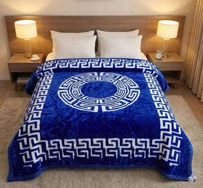 Manta Royal Eskimos 200 x 240 cm – 4 kg | Alta Calidad, Súper Suave y Cálida – 100% Poliéster - AZUL