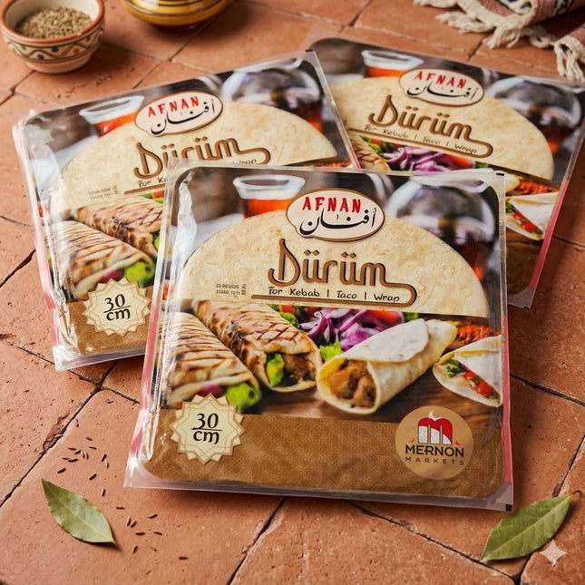 AFNAN Dürüm 30 cm – Tortilhas para Kebab/Taco/Wrap (Pack x3)