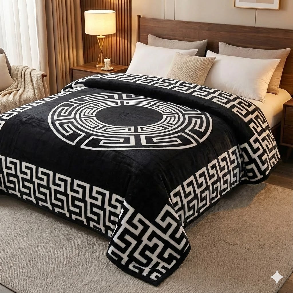 Cobertor ALZALUX de 2 camadas super macio 220×240 cm – 3,5 kg (4 cores) - PRETO