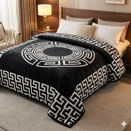 Manta Súper Suave 2-Ply ALZALUX 220×240 cm – 3,5 kg (4 colores) - NEGRO