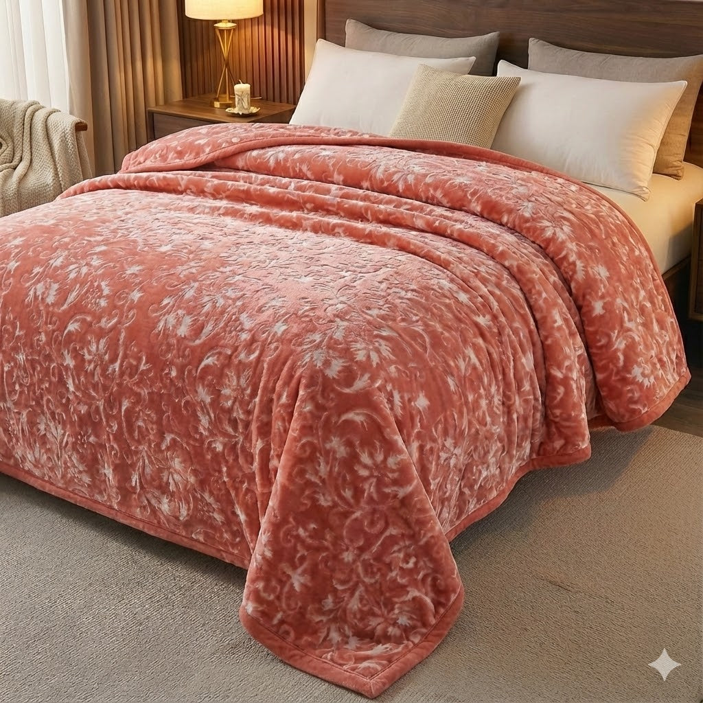 🛏️✨ Manta de Luxo Super Macia HOME Deluxe 220x240 cm – 5,65 kg – 100% Poliéster – Gramagem 1.070 g/m² – ROSA TERRACOTA