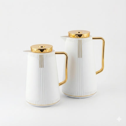 Set of 2 thermos jugs (White + Gold lid) ✨ 