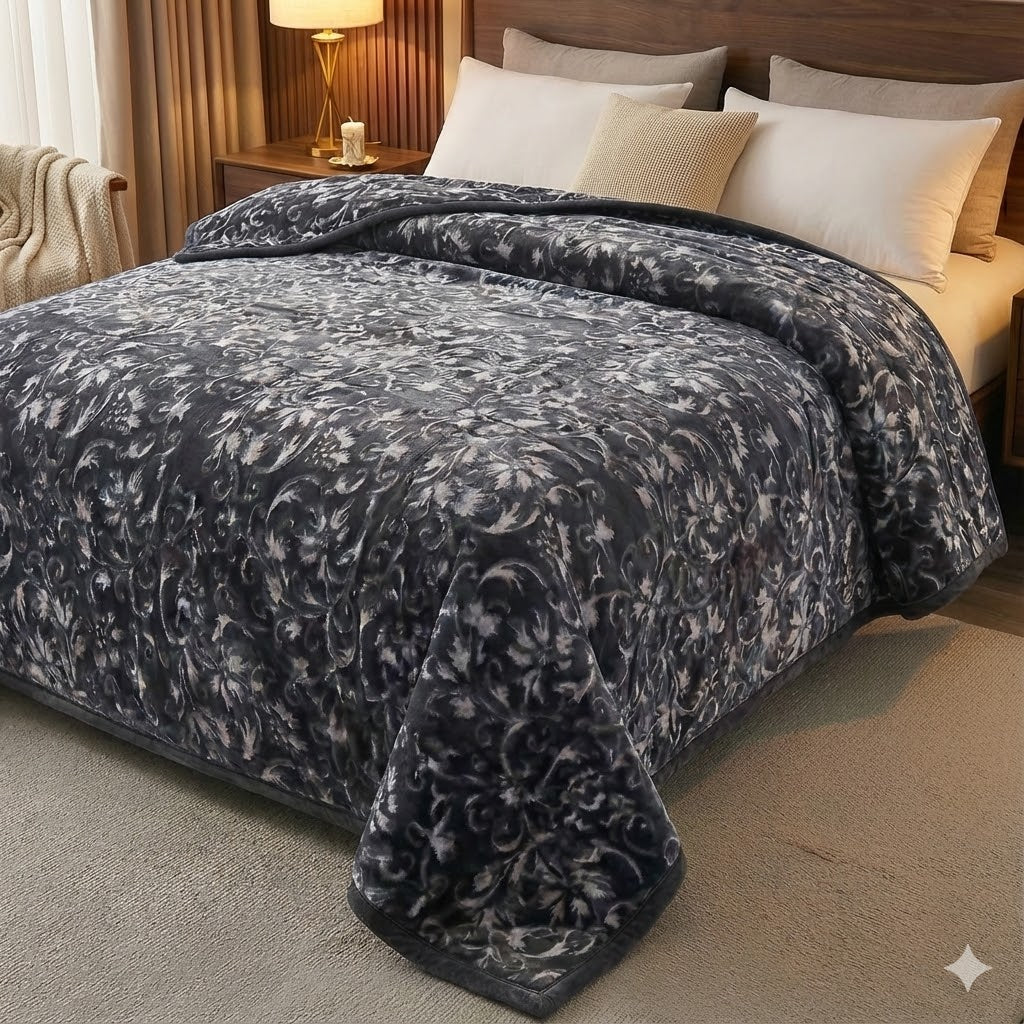 🛏️✨ Manta de Luxo Super Macia HOME Deluxe 220x240 cm – 5,65 kg – 100% Poliéster – Gramagem 1.070 g/m² – COR CINZA ESCURO