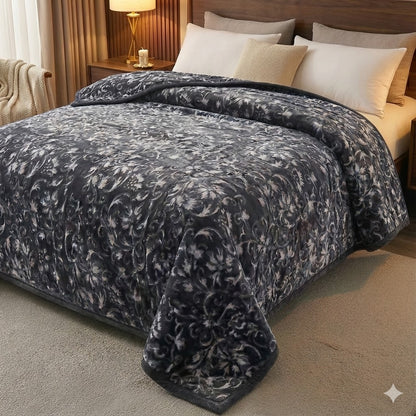 🛏️✨ Manta de Luxo Super Macia HOME Deluxe 220x240 cm – 5,65 kg – 100% Poliéster – Gramagem 1.070 g/m² – COR CINZA ESCURO