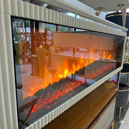 Mesa de TV con Chimenea Digital y Altavoces Bluetooth