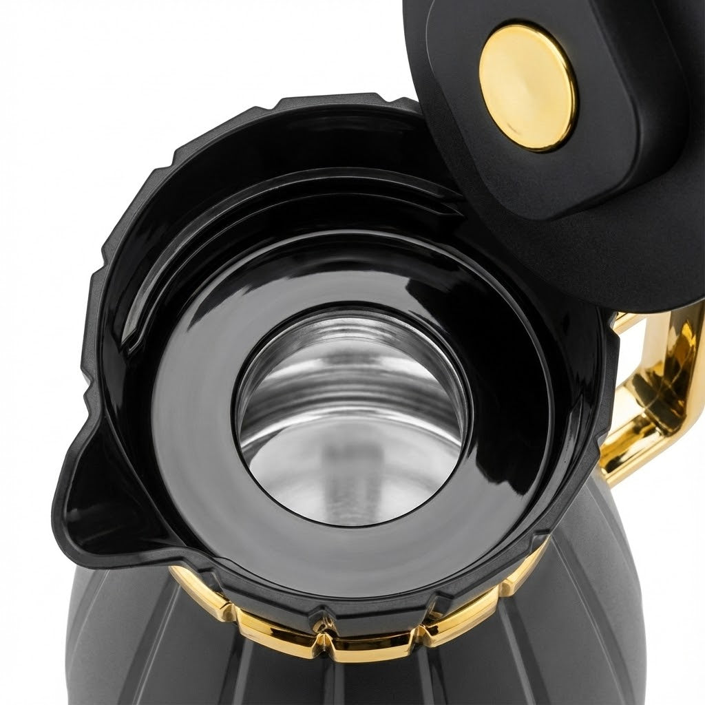 Set de 2 termos tipo jarra (Negro + Dorado) ✨