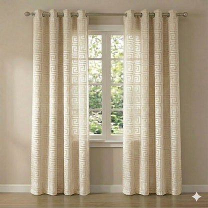 CORTINA MODELO VERSACE TRANSLÚCIDO 140 X 260 CM - COLOR CREMA