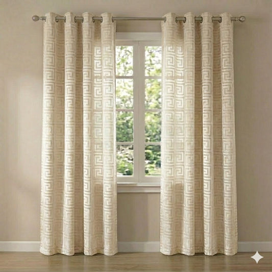 CORTINA MODELO VERSACE TRANSLÚCIDO 140 X 260 CM - COLOR CREMA