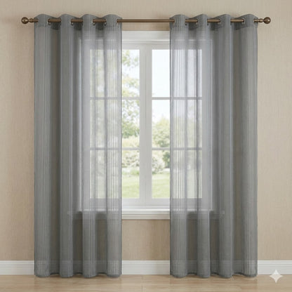 CORTINA VISILLO MODELO RUFFLE 140 X 240 CM - COLOR PLATA / ARGENT (ANILLAS) – GÉRARD PASQUIER