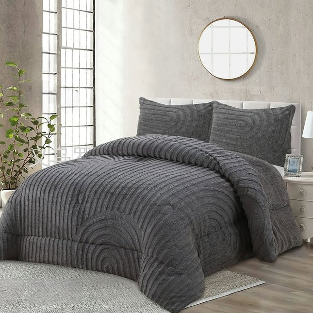 Curves Sheepskin Quilt – 230 x 250 cm – DARK GREY
