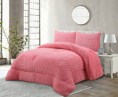 Edredón con Borrego Modelo Curvas – 230 x 250 cm - COLOR ROSA