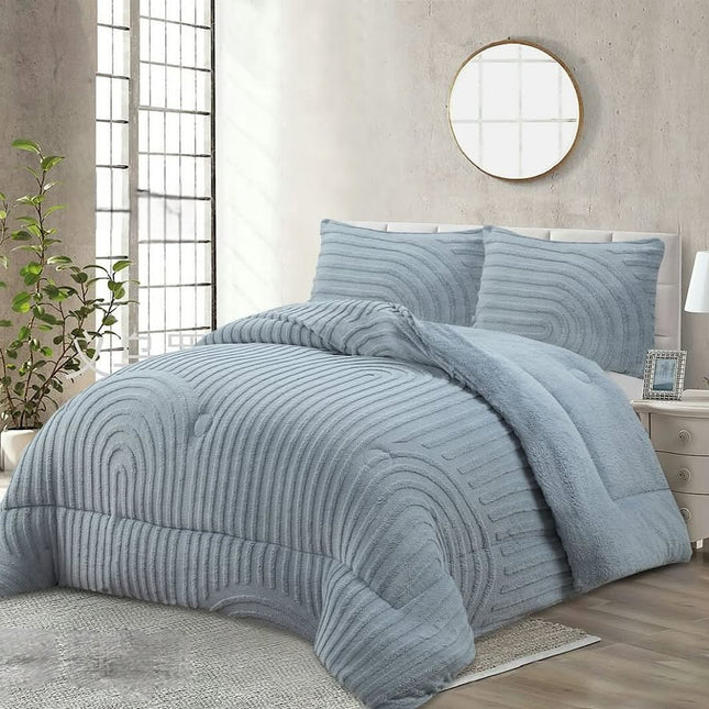 Curves Sheepskin Quilt – 230 x 250 cm – LIGHT GREY