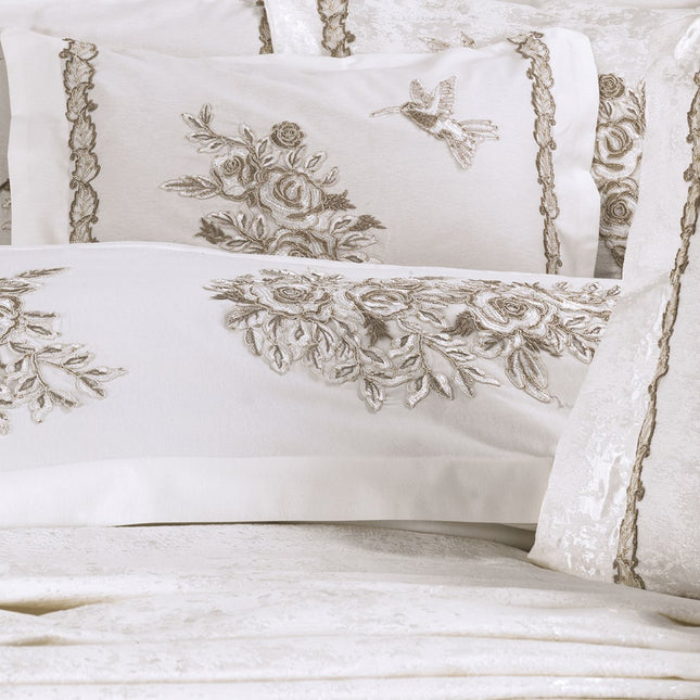 Cream Brown Mia 11pcs Quilt Set